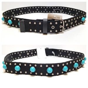 Steve Madden - stud & faux turquoise belt